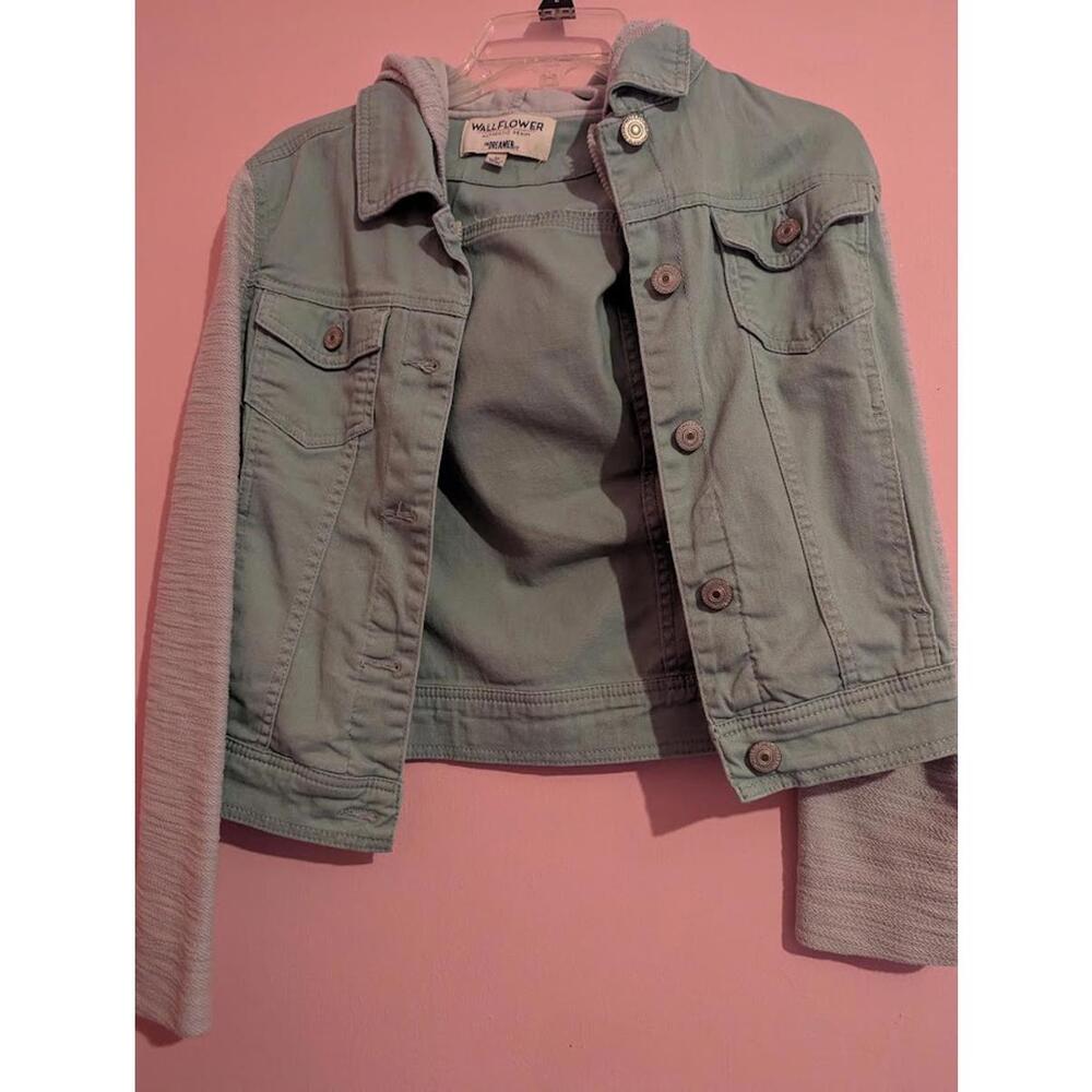 Wallflower Teal boyfriend fit denim jacket